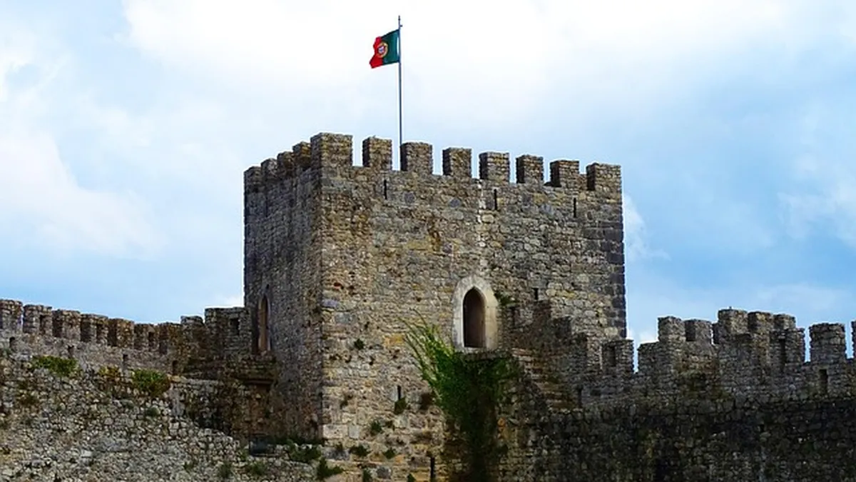 Portuguese and NATO flags flying together representing Portugal's alliance obligations during Iran conflict