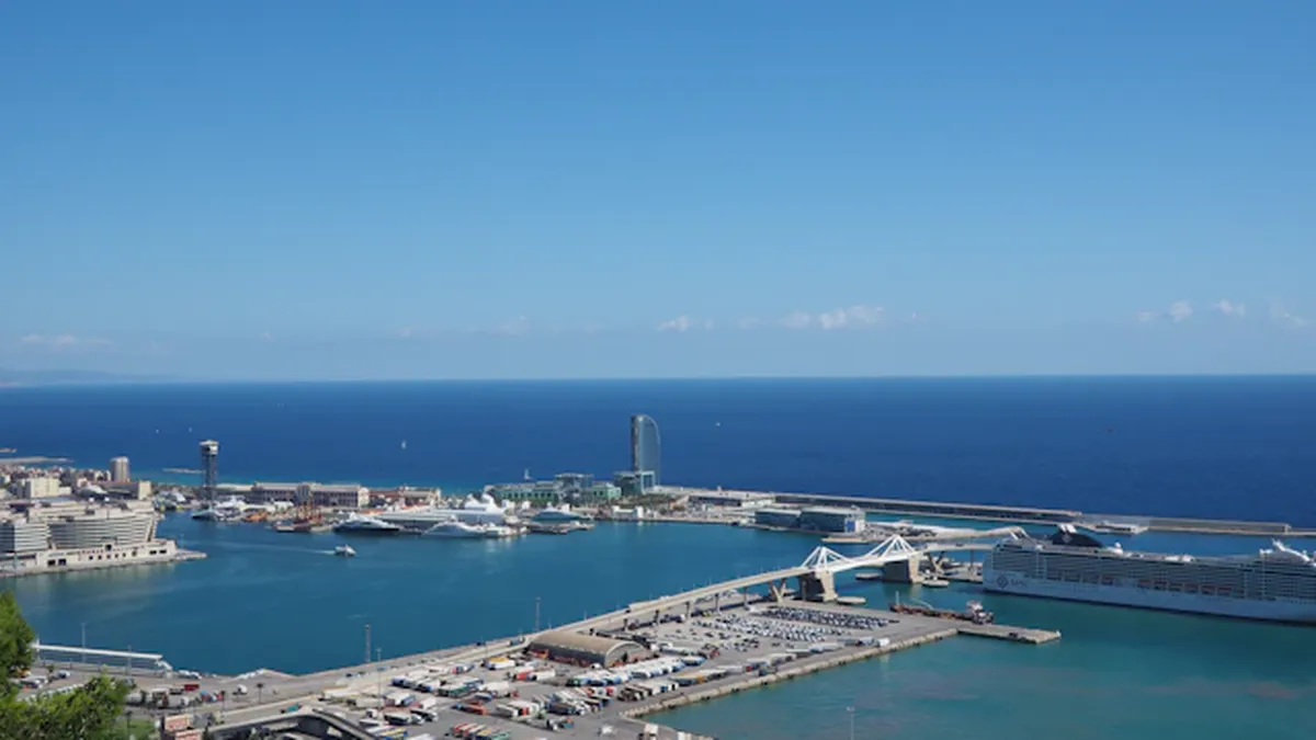 Spanish oil refinery facility with storage tanks and processing equipment