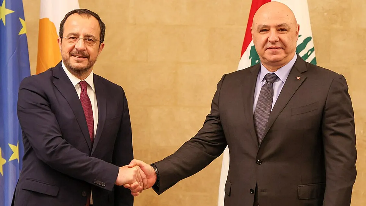 Lebanese President Joseph Aoun speaks at presidential palace in Beirut 2026